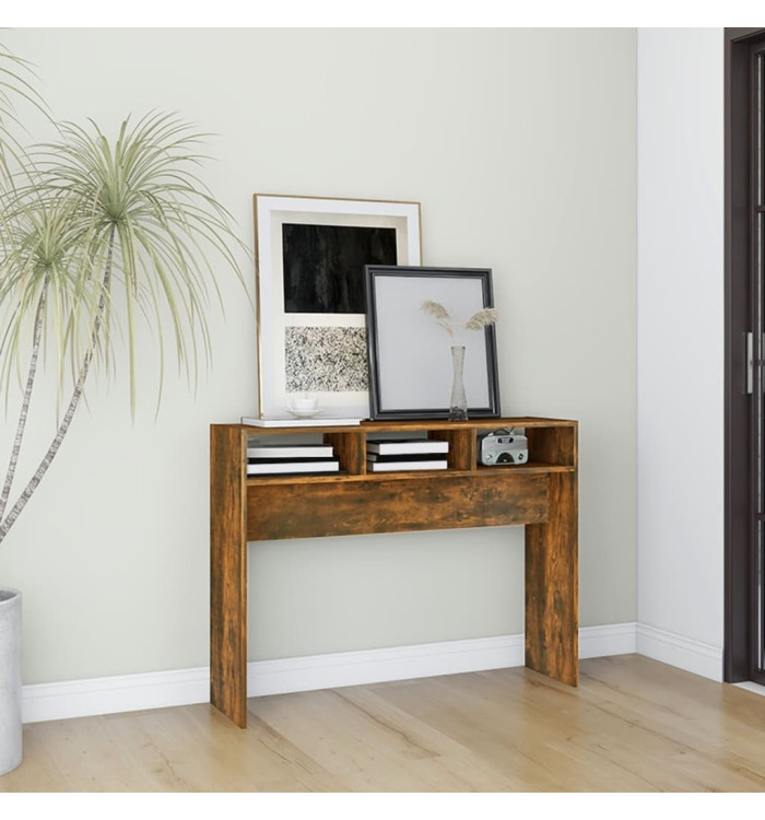 Table console Chêne fumé 105x30x80 cm Bois d'ingénierie | Mobilier & Déco