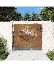 Portail de jardin 85x75 cm acier corten conception d'arbre | Mobilier & Déco