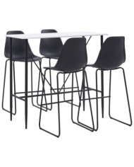 Ensemble de bar 5 pcs Plastique Noir | Mobilier & Déco