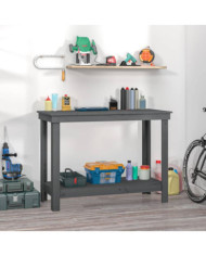 Banc de travail Gris 110x50x80 cm Bois de pin massif | Mobilier & Déco