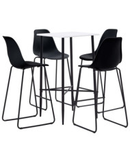Ensemble de bar 5 pcs Plastique Noir | Mobilier & Déco