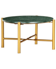 Table basse Vert 60x60x35 cm Pierre véritable et texture marbre | Mobilier & Déco