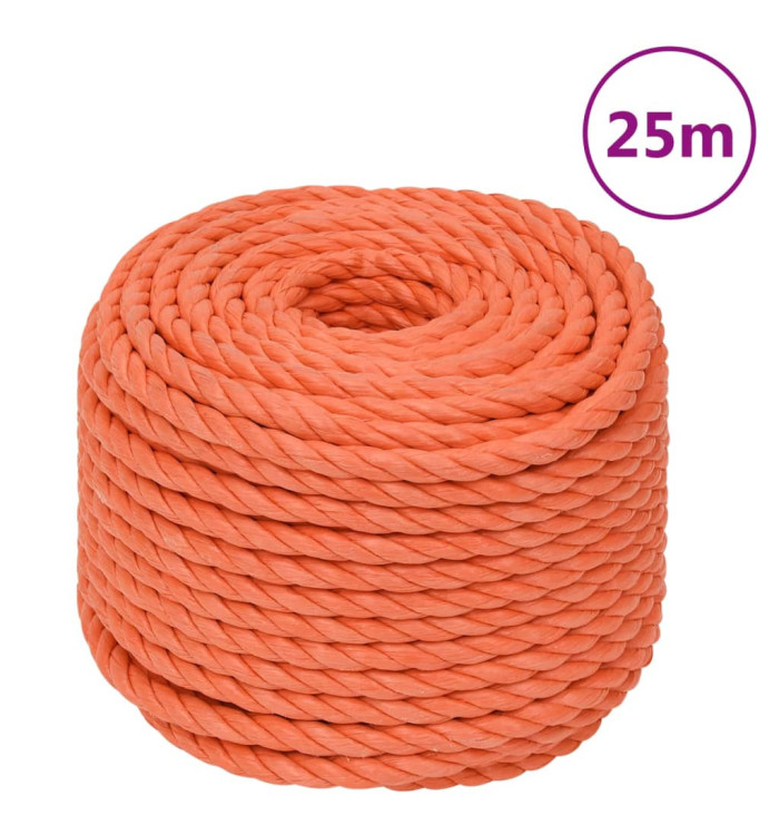 Corde de travail Orange 14 mm 25 m Polypropylène | Mobilier & Déco
