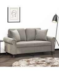 Coussins décoratifs lot de 2 Gris clair 40x40 cm Velours | Mobilier & Déco