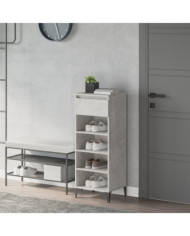Étagère à chaussures Gris béton 40x36x105 cm Bois d'ingénierie | Mobilier & Déco