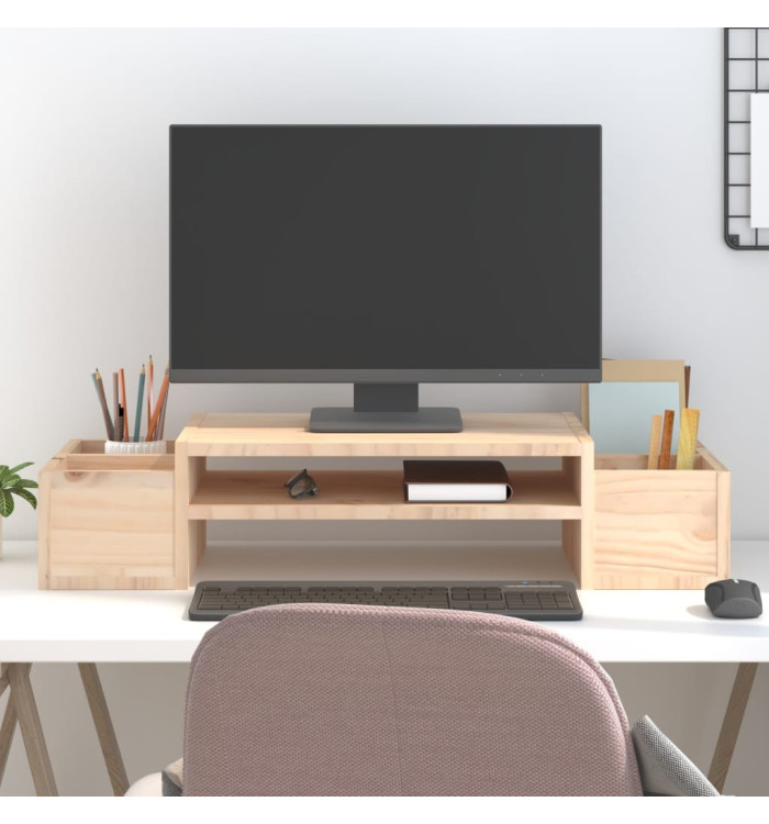 Support pour moniteur 70x27,5x15 cm Bois de pin solide | Mobilier & Déco