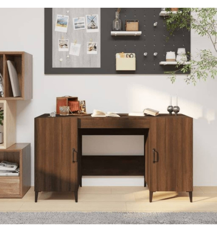 Bureau Chêne marron 140x50x75 cm Bois d'ingénierie | Mobilier & Déco