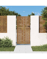 Portail de jardin 85x175 cm acier corten conception de carré | Mobilier & Déco