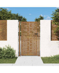 Portail de jardin 105x205 cm acier corten conception de carré | Mobilier & Déco