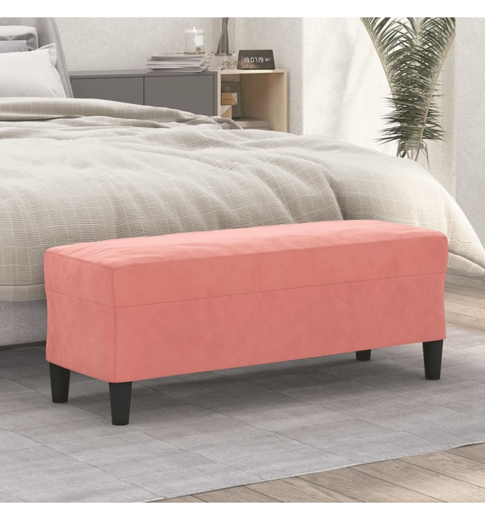 Banc Rose 100x35x41 cm Velours | Mobilier & Déco