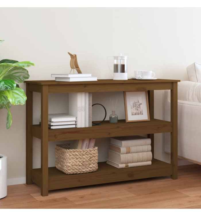 Table console Marron miel 110x40x74 cm Bois massif de pin | Mobilier & Déco