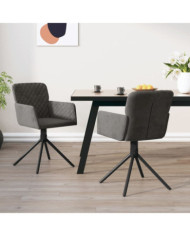 Chaises pivotantes à manger lot de 2 Gris foncé Velours | Mobilier & Déco