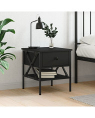 Table de chevet noir 40x42x45 cm bois d’ingénierie | Mobilier & Déco