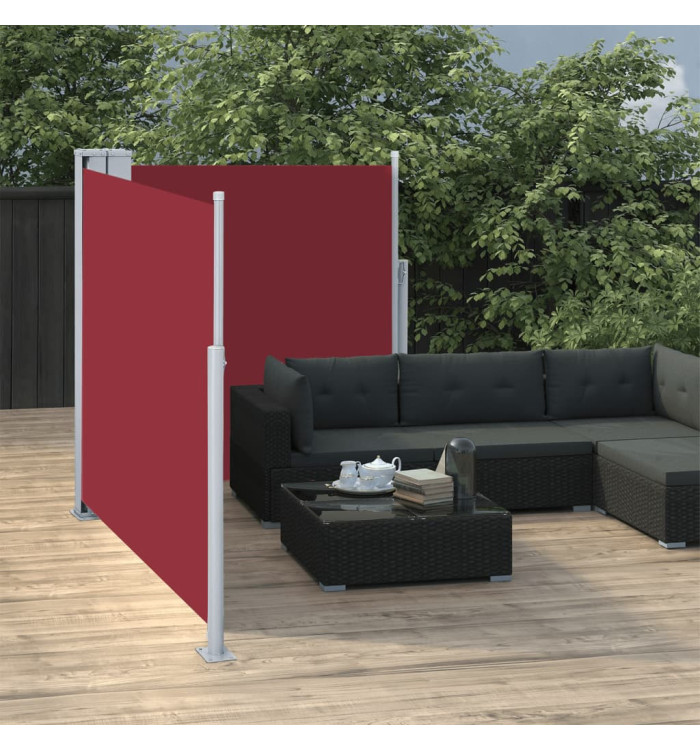 Auvent latéral rétractable Rouge 100 x 600 cm | Mobilier & Déco