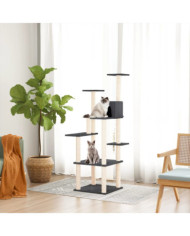 Arbre à chat avec griffoirs en sisal Gris foncé 153 cm | Mobilier & Déco