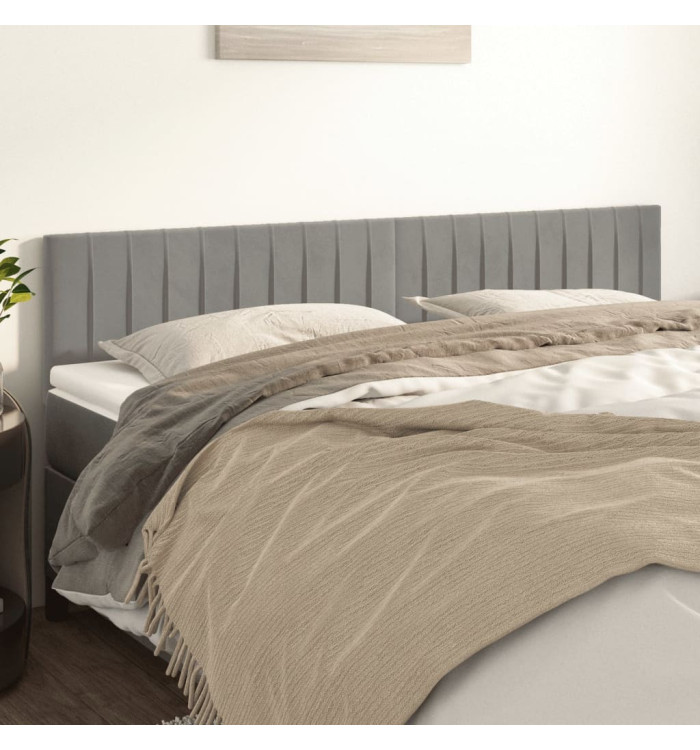 Têtes de lit 2 pcs Gris clair 80x5x78/88 cm Velours | Mobilier & Déco