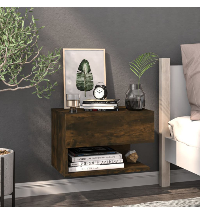 Table de chevet murale Chêne fumé | Mobilier & Déco