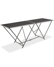 Table pliable de collage MDF et aluminium 200 x 60 x 78 cm | Mobilier & Déco