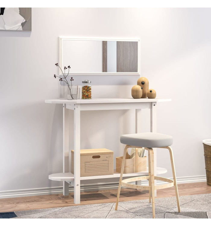 Table console Blanc 110x40x80 cm Bois massif de pin | Mobilier & Déco