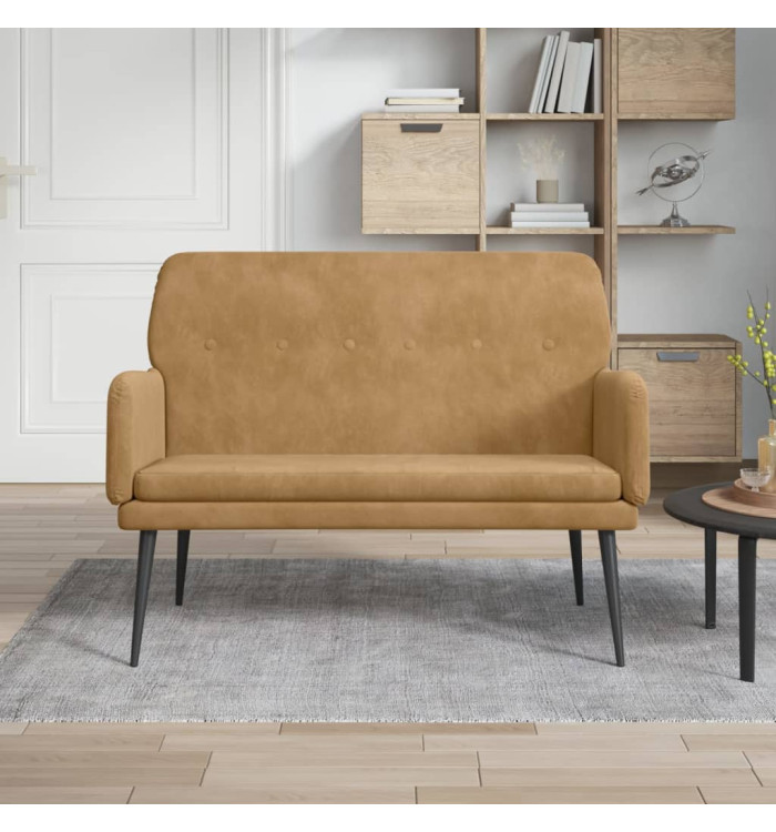 Banc Marron 108x79x79 cm Velours | Mobilier & Déco
