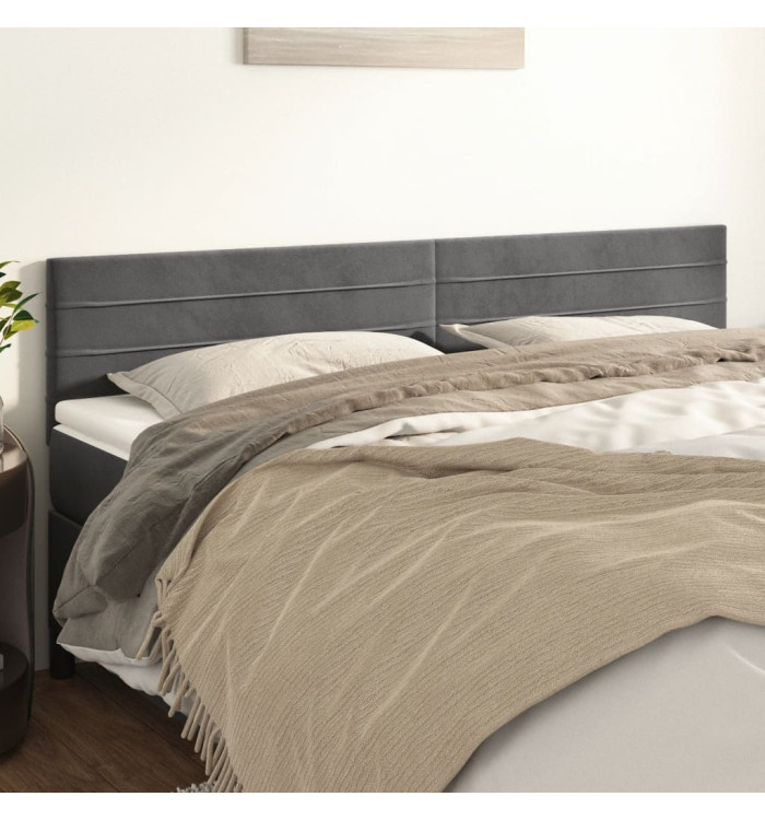 Têtes de lit 2 pcs Gris foncé 90x5x78/88 cm Velours | Mobilier & Déco