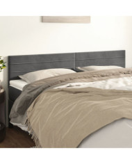 Têtes de lit 2 pcs Gris foncé 90x5x78/88 cm Velours | Mobilier & Déco