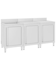 Évier de cuisine commercial 180x60x96 cm Acier inoxydable | Mobilier & Déco