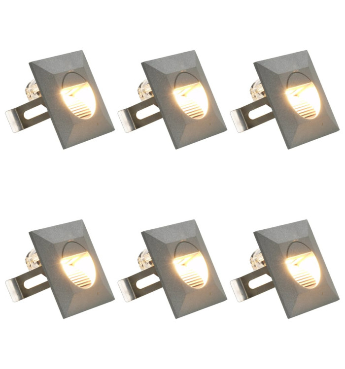 Appliques murales LED d'extérieur 6 pcs 5 W Argenté Carré | Mobilier & Déco
