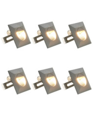 Appliques murales LED d'extérieur 6 pcs 5 W Argenté Carré | Mobilier & Déco