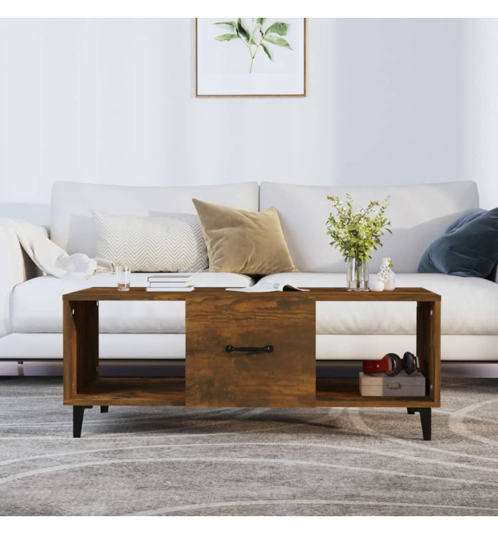 Table basse Chêne fumé 102x50x40 cm Bois d'ingénierie | Mobilier & Déco