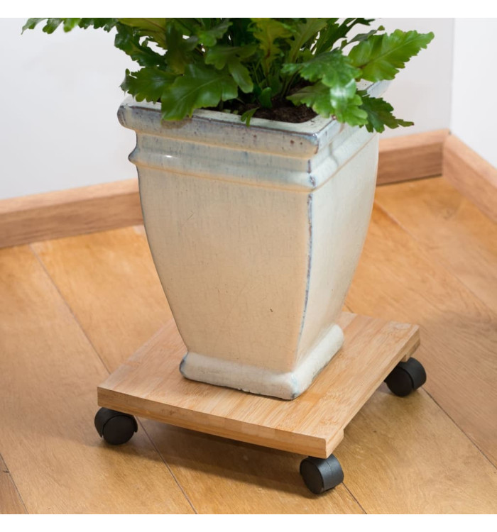 Nature Chariot à plantes carré 30x30 cm marron BPC | Mobilier & Déco