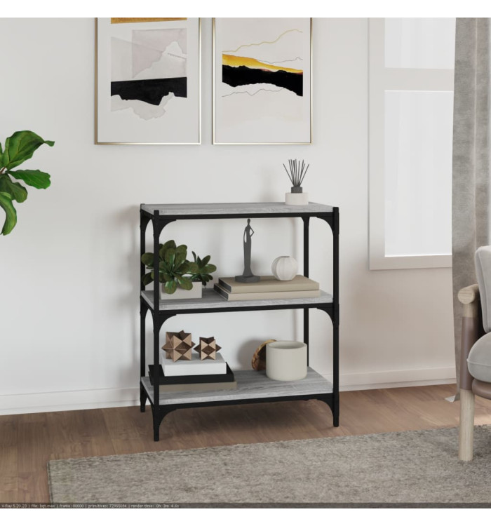 Bibliothèque Sonoma gris 60x33x70,5 cm Bois d'ingénierie acier | Mobilier & Déco