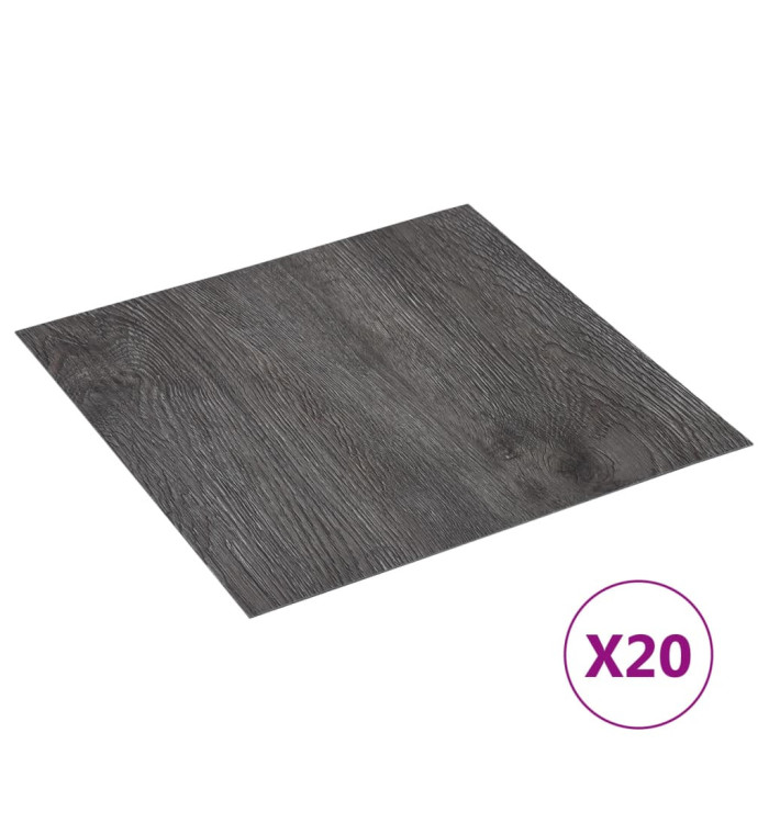 Dalles de plancher autoadhésives 20 pcs PVC 1,86 m² marron | Mobilier & Déco