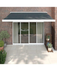 Auvent rétractable anthracite 3,5x2,5 m tissu et aluminium | Mobilier & Déco
