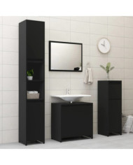 Ensemble de meubles de salle de bain 4 pcs Noir Aggloméré | Mobilier & Déco