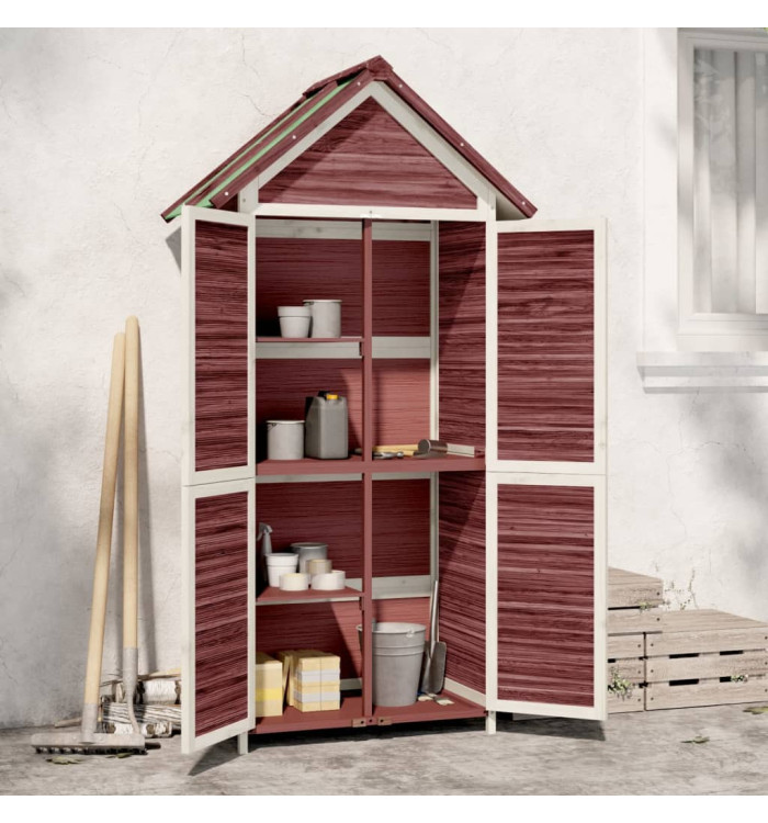 Abri à outils de jardin moka 89x52,5x175 cm bois massif pin | Mobilier & Déco