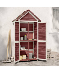 Abri à outils de jardin moka 89x52,5x175 cm bois massif pin | Mobilier & Déco