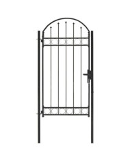 Portail de jardin avec dessus arqué Acier 100x250 cm Noir | Mobilier & Déco