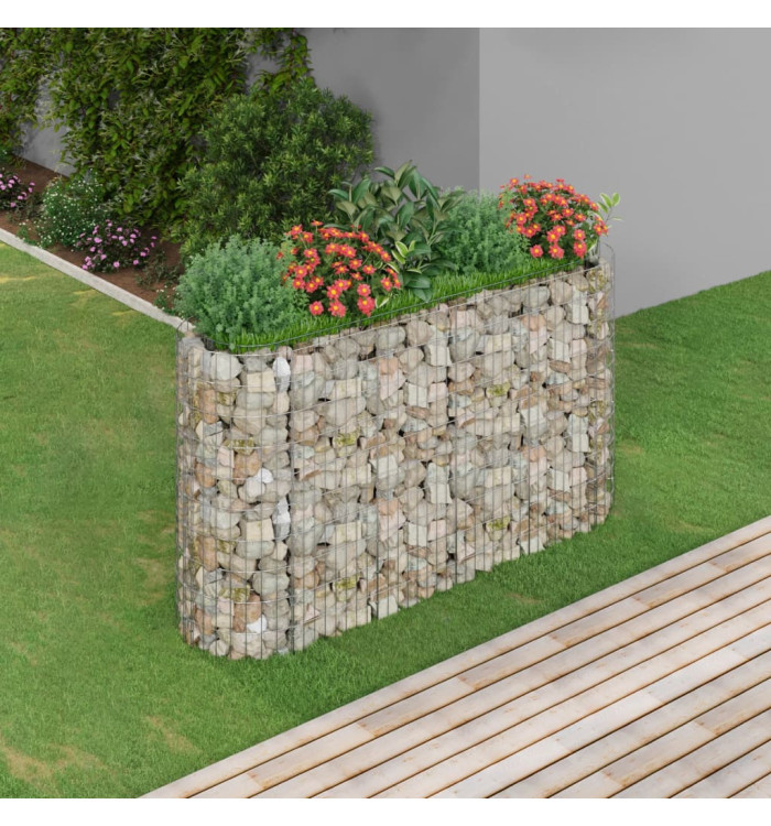 Lit surélevé à gabion Fer galvanisé 190x50x100 cm | Mobilier & Déco