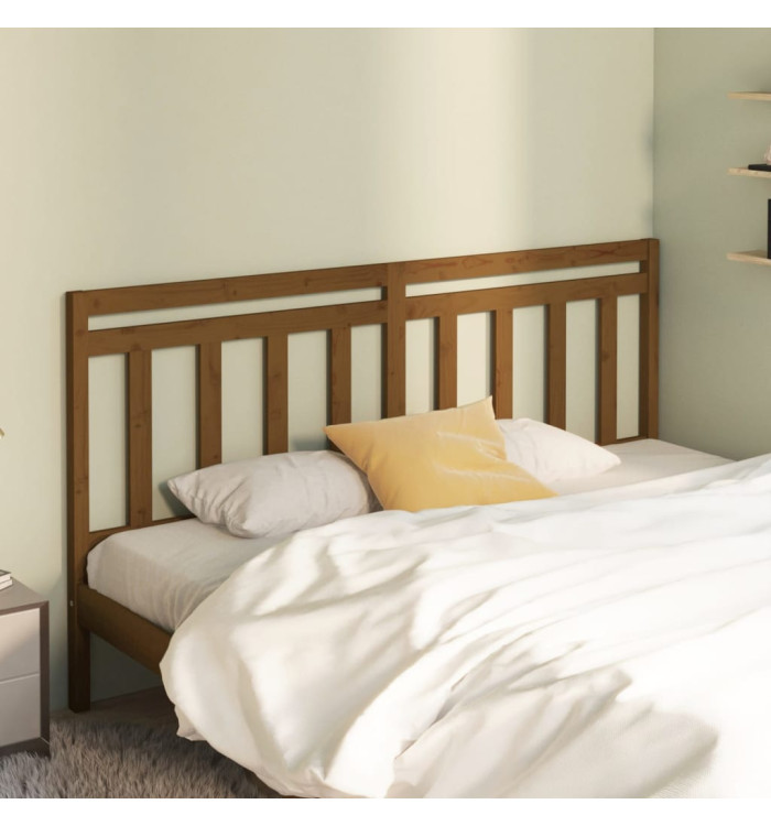 Tête de lit Marron miel 206x4x100 cm Bois massif de pin | Mobilier & Déco