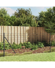 Clôture en treillis métallique et ancrage anthracite 1,1x10 m | Mobilier & Déco