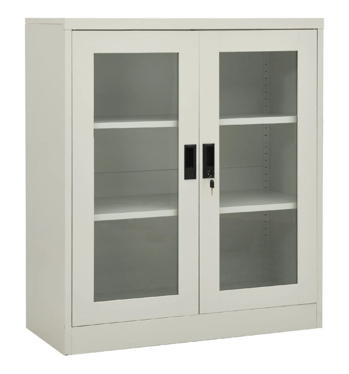 Armoire de bureau Gris clair 90x40x105 cm Acier | Mobilier & Déco