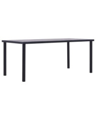 Table à manger Noir et gris béton 200x100x75 cm MDF | Mobilier & Déco