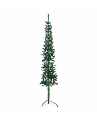 Demi sapin de Noël artificiel mince avec support Vert 150 cm | Mobilier & Déco
