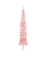 Demi sapin de Noël artificiel mince avec support Rose 240 cm | Mobilier & Déco