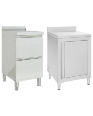 Armoires de cuisine commerciale 2 pcs Acier inoxydable | Mobilier & Déco