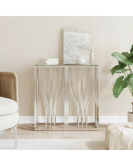 Table console 70x30x70 cm acier inoxydable et verre | Mobilier & Déco