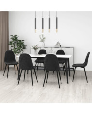 Chaises à manger lot de 6 noir velours | Mobilier & Déco