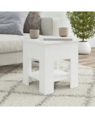 Table basse blanc brillant 40x40x42 cm bois d'ingénierie | Mobilier & Déco