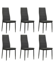 Chaises à manger lot de 6 gris foncé tissu | Mobilier & Déco